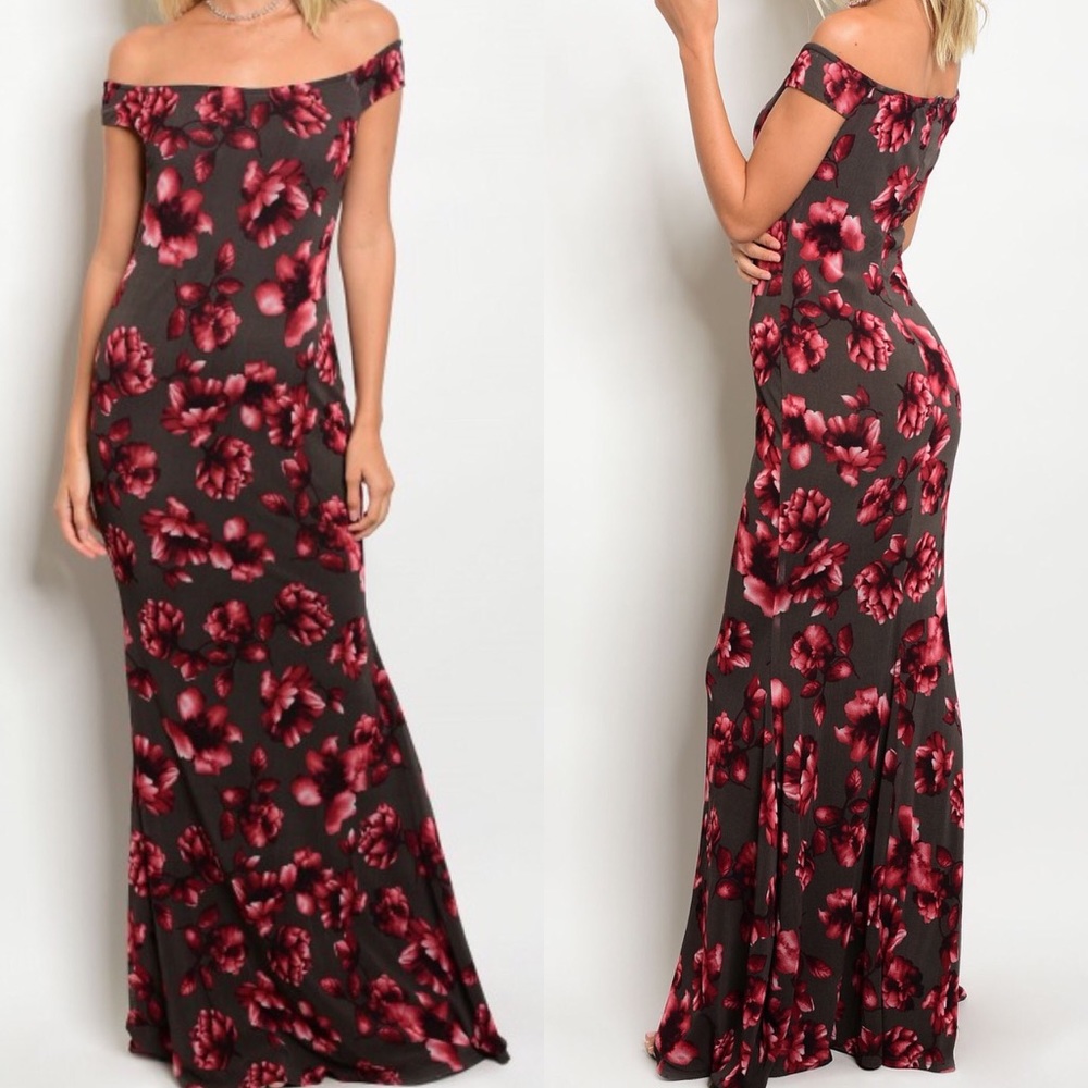Gorgeous Floral Fitted Maxi Dress - Picture 3 of 3